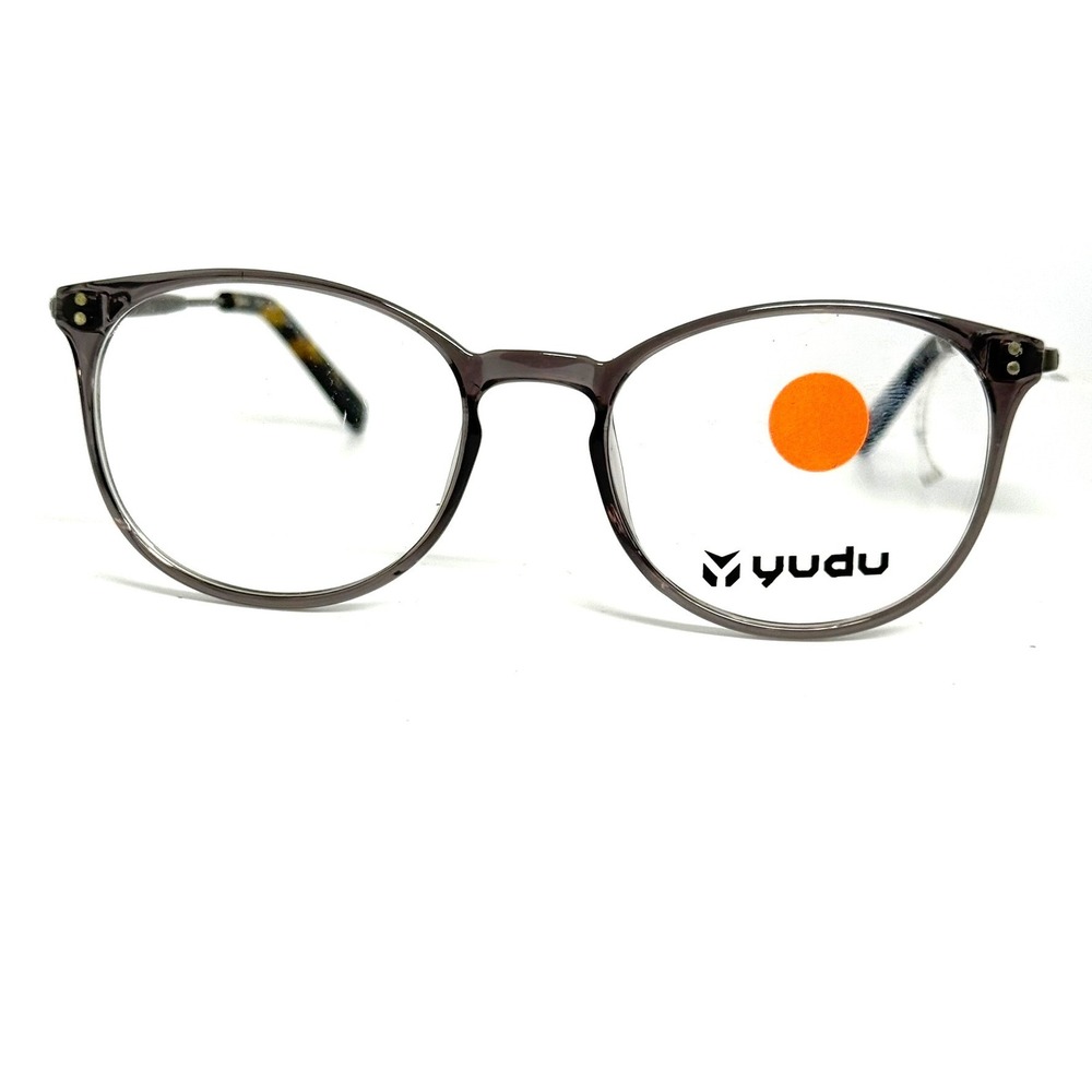Yudu YD901 Grey Round Oval Eyeglass Frames 50-17-140 Tortoise Temples